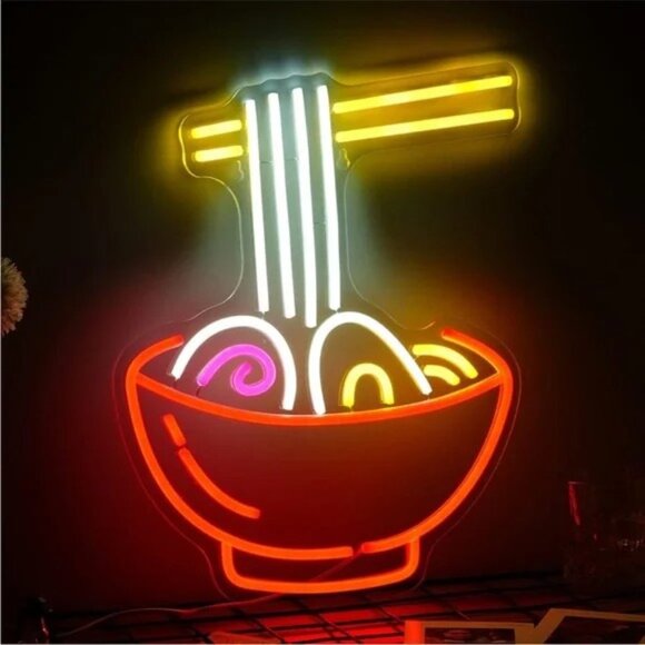 Neon Sign Ramen Noodle Japanese Cafe Restaurant Kitchen Cute LED Light Decor - Picture 6 of 6